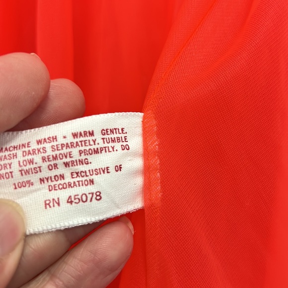 Intime California Stunning & Elegant VTG 1950’s 60’s Double Chiffon Coral Robe S - Picture 10 of 11